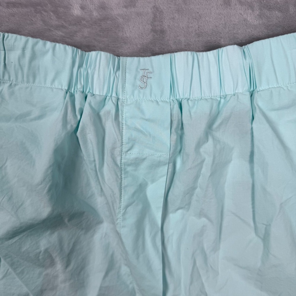 Frankie Shop Boxer Shorts Womens Large Aqua Blue Elastic Waist Slash Pockets - Picture 2 of 14